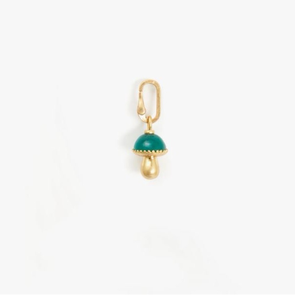Clare V. Mushroom charm - green/gold